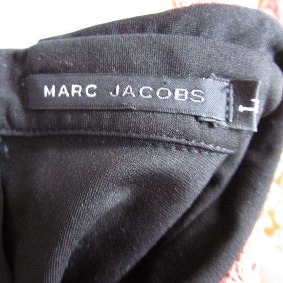 Orange Lace Top Pointed Collar Black Crepe - Picture 7 of 9